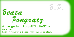 beata pongratz business card